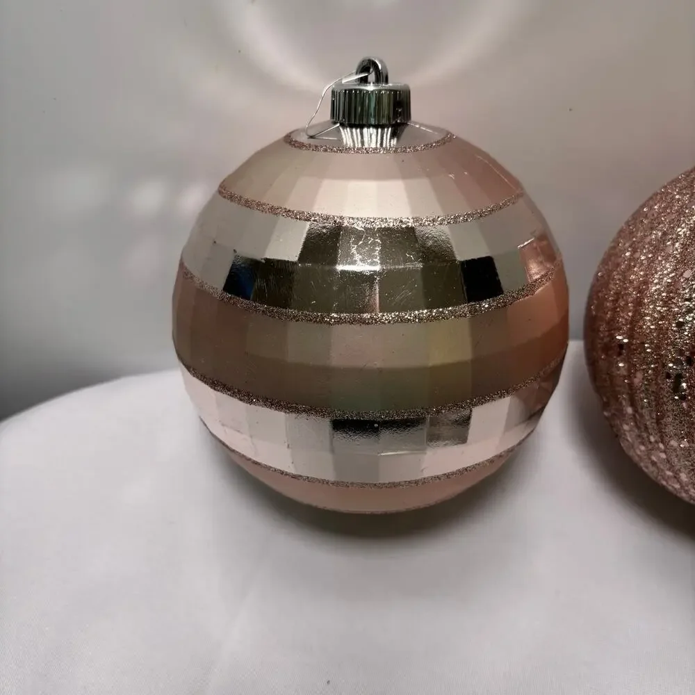 Large 6” Christmas Ball Ornaments - Two